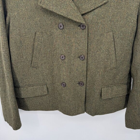 Lauren Ralph Lauren Double Breasted Jacket Womens 12 Petite Green Wool Vintage - Picture 3 of 10